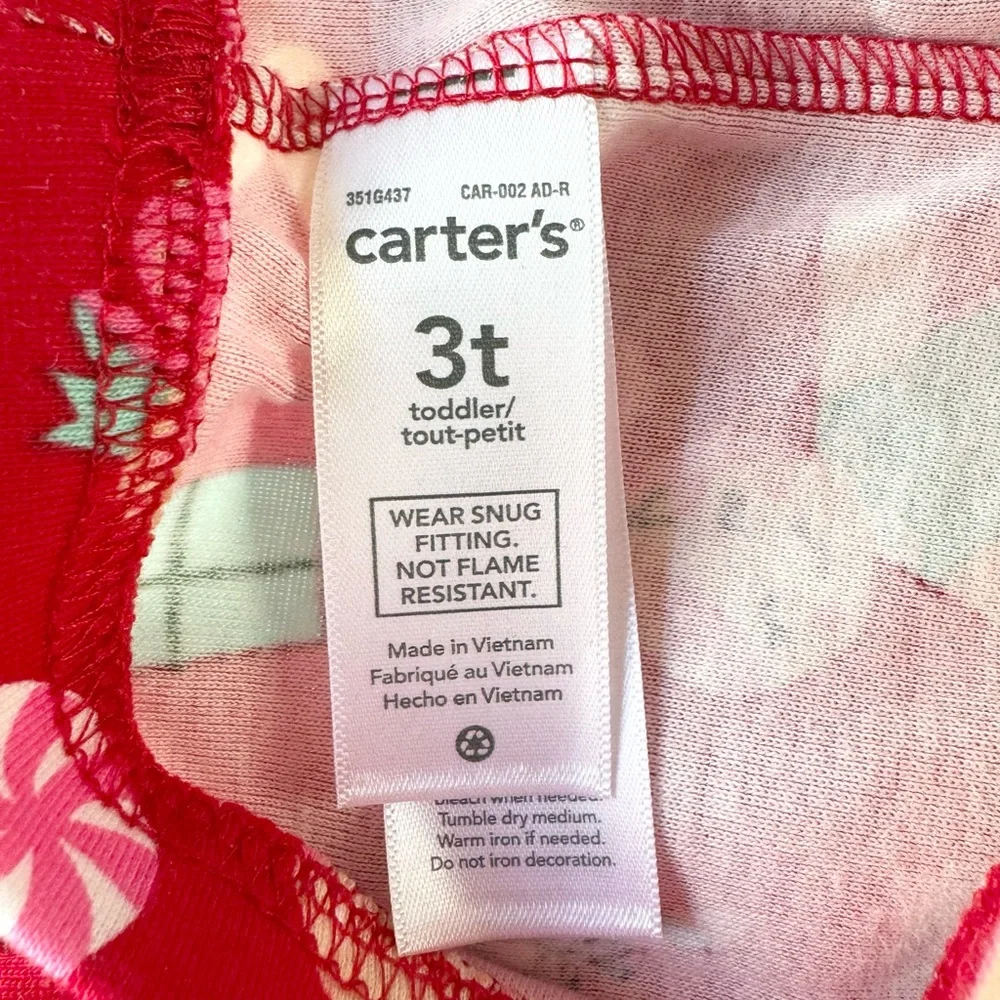 Carter’s 2-Piece Toddler Christmas Pajamas Dreaming of a Frosty Christmas 3T NWT